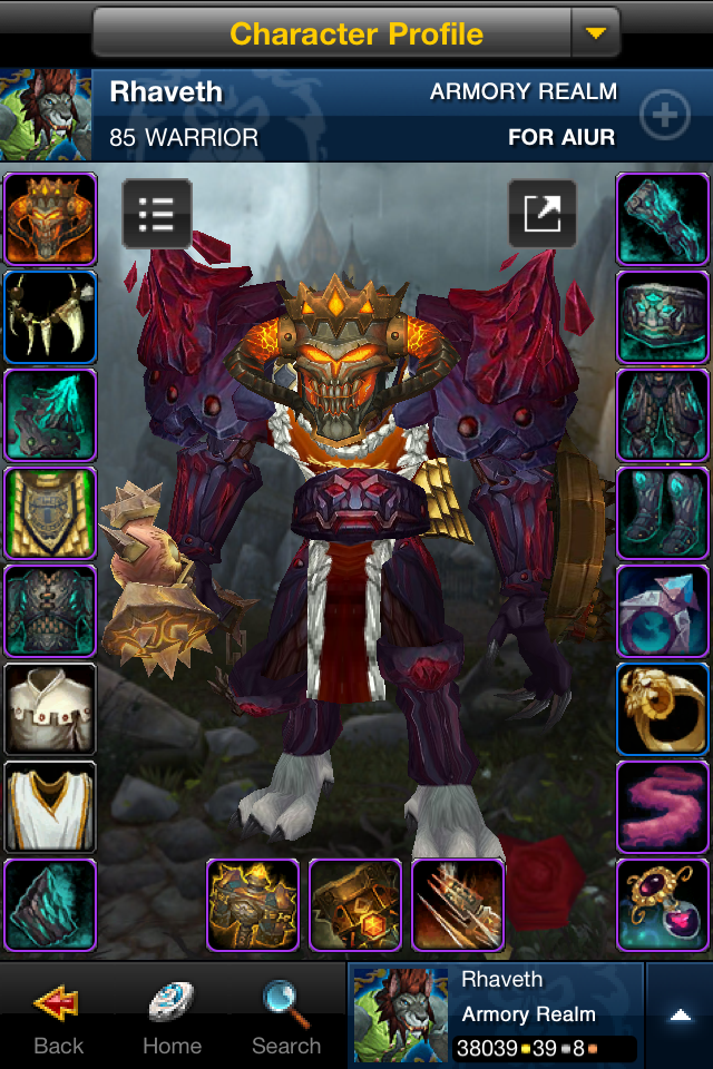 World of Warcraft Mobile Armory free app screenshot 2