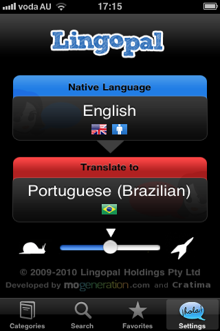 Lingopal Portuguese (Brazilian) LITE - talking phrasebook free app screenshot 1