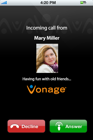 Vonage Mobile for Facebook - iPhone and iPod touch free app screenshot 4