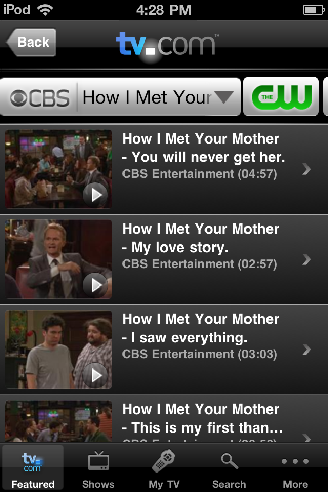 TV.com free app screenshot 3