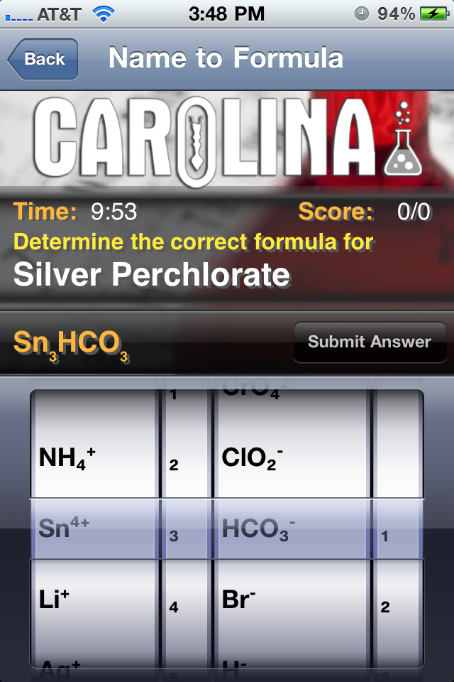 Chemistry Formula Practice Lite free app screenshot 3