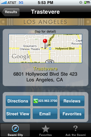 SwamiCity Los Angeles free app screenshot 4