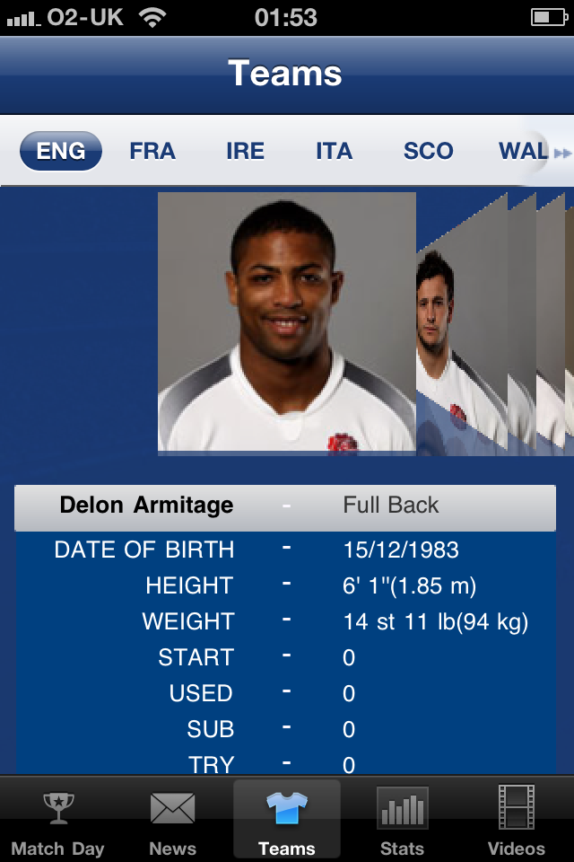 RBS 6 Nations Rugby free app screenshot 4