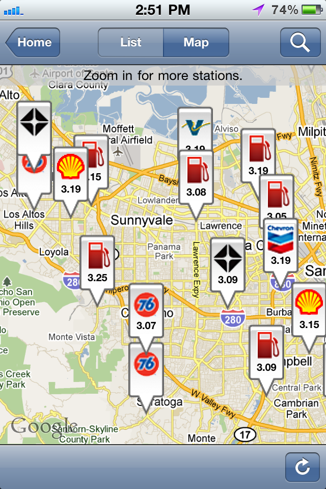 Gas Price Map App 