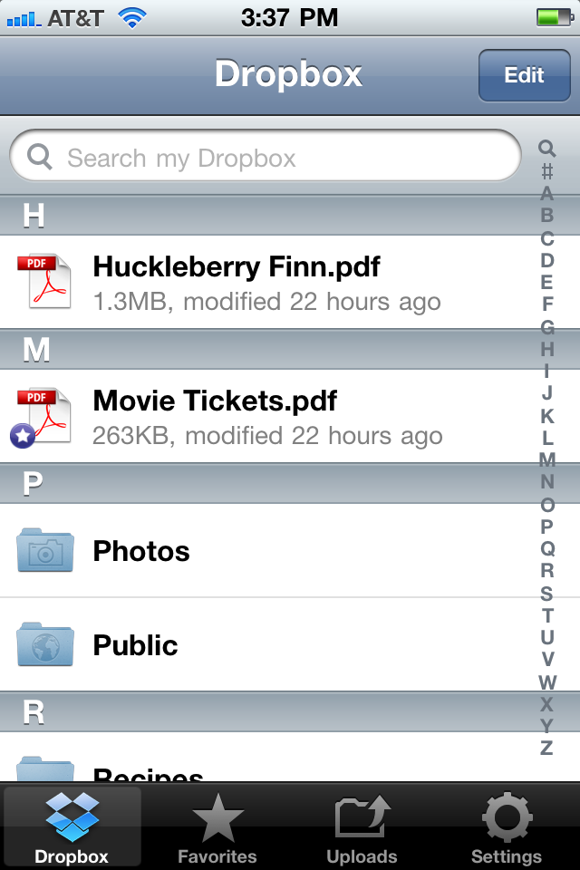 Dropbox free app screenshot 1