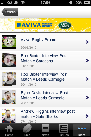 Official Premiership Rugby free app screenshot 4