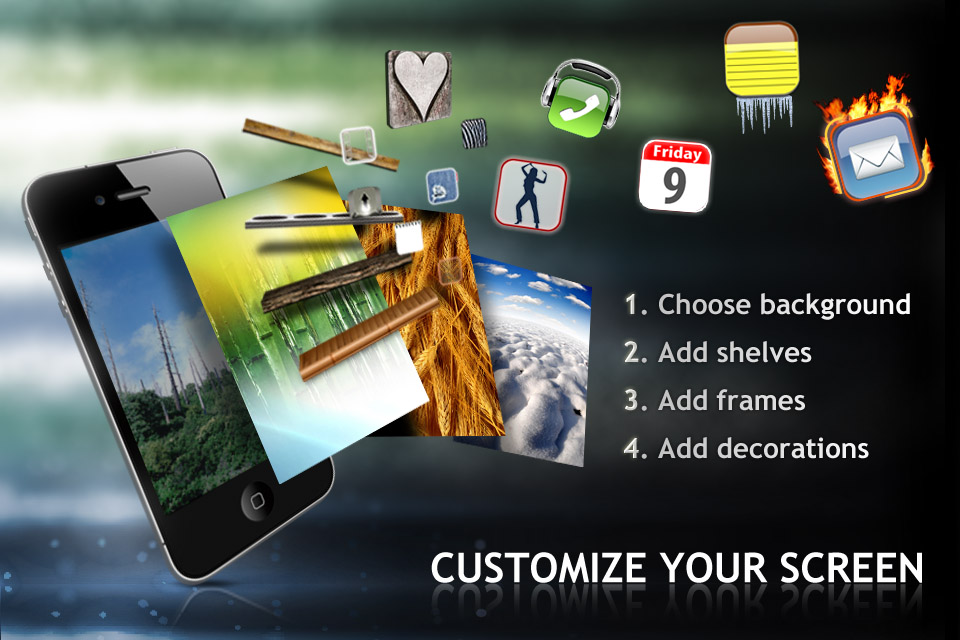 Icon Skins Builder FREE - Create Custom Home Screen Backgrounds and Wallpapers free app screenshot 1