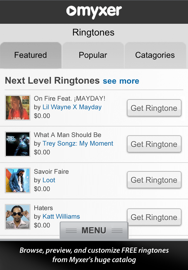 myxer free ringtones for iphone