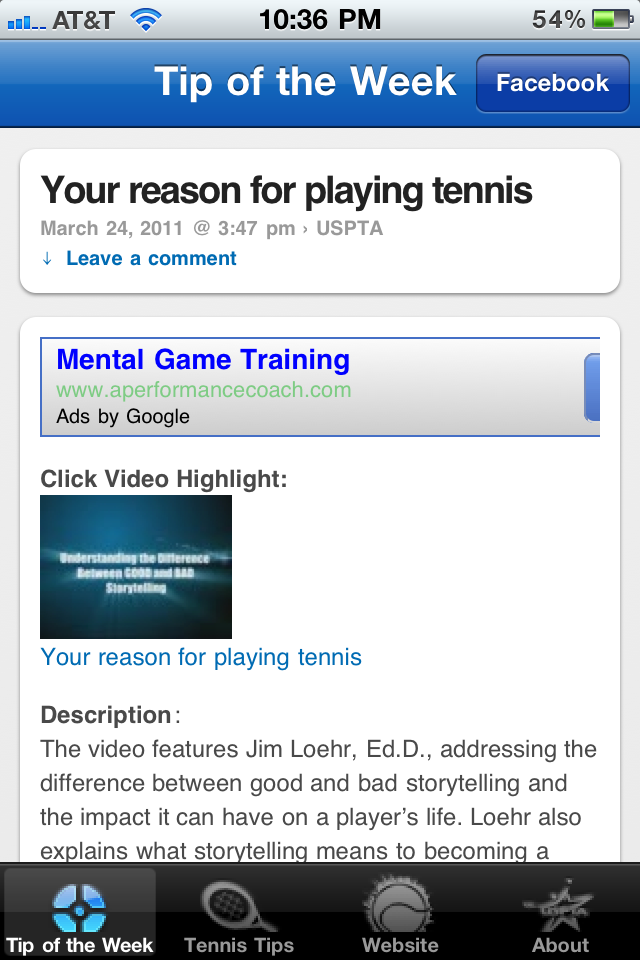 Tennis Tips for iPhone free app screenshot 2