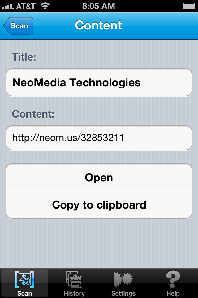 Image of NeoReader – QR reader, barcode scanner, & more