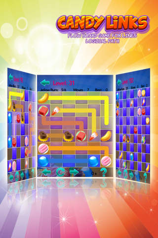 Candy Links Free - Flow Board Game for lines logical path screenshot 4
