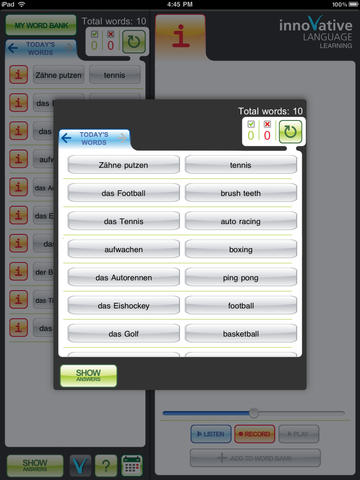 Learn Beginner German Vocab - MyWords for iPad screenshot 3