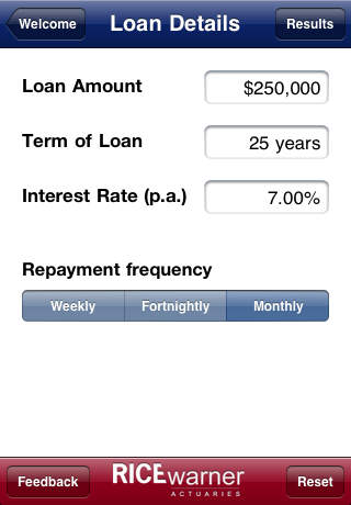 Rice Warner Home Loan Calculator screenshot 2
