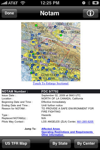 TFRs: Temporary Flight Restrictions Aviation Pilot NOTAMs screenshot 3