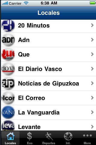 Captura de pantalla del iPhone 3