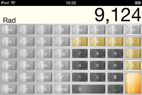 Metallic Calculator for iPhone screenshot 2