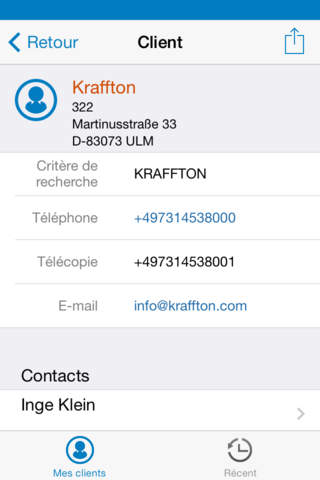 SAP Customer and Contacts screenshot 2