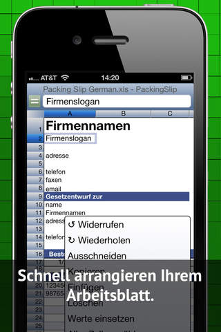 Mariner Calc Spreadsheet for iPhone screenshot 3