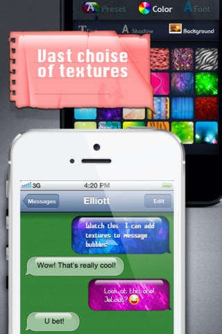 【免費生活App】Message Designer - Textured Bubbles & Color Text & Font/Size/Emoji-APP點子