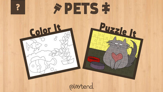 Color It Puzzle It: Pets