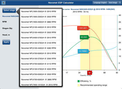 Novomet ESP Calculator screenshot 3