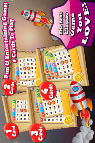 Bingo Galaxy - Play Bingo Online Game for Free with Multiple Cards to Daub - Night Space Edition screenshot 2