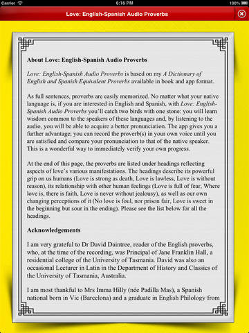 【免費教育App】Love: English-Spanish Audio Proverbs-APP點子