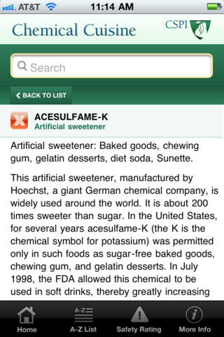 CSPI Chemical Cuisine screenshot 3