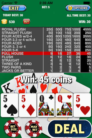 A Aces Full Video Poker Experience screenshot 4