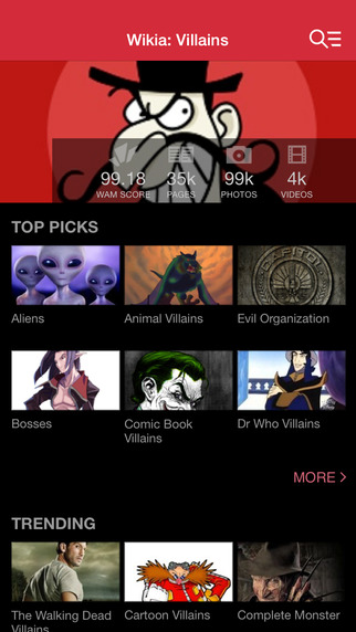 Wikia: Villains Fan App