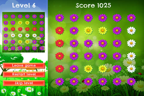 Meadow Flow - FREE - Slide Rows And Match Colorful Daisies Puzzle Game screenshot 3