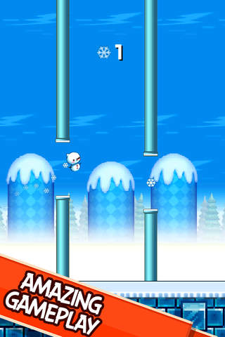Flappy Olah Tappy - Little Snowman And Ice Princess Escape Run Monument Land screenshot 3