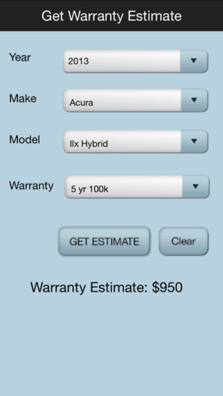 BottomLine Warranty Estimate