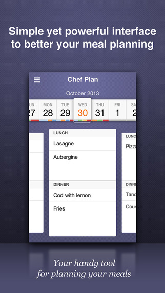 Chef Plan - Meals planning grocery list