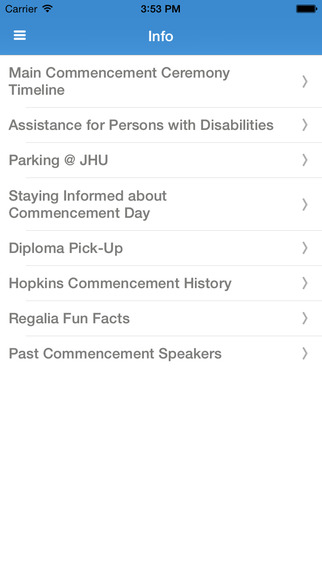 【免費商業App】JHU 2015 Commencement App for Hopkins Parents-APP點子