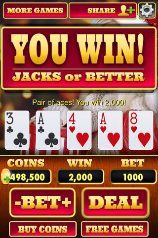 Play Christmas Video Poker PRO, Jack or Better & Las Vegas Casino Style Card Games for Free ! screenshot 2
