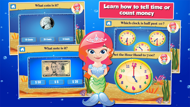免費下載教育APP|Mermaid Princess: 2nd Grade English and Math Learning Games School Edition app開箱文|APP開箱王