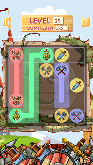 【免費遊戲App】Knight Trail - HD - FREE - Link Matching Shields To Defeat The Dragons Medieval Flow Puzzle Game-APP點子