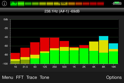 Pocket RTA - Spectrum Analyser screenshot 2