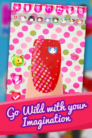 Hello Kitty edition : Nail Dress Up Salon Game for girls screenshot 4