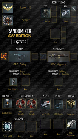 【免費書籍App】Randomizer - AW Edition (Unofficial Multiplayer Random Class Generator Utility App)-APP點子