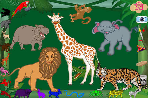 Animals Draw Preschool Learning Experience In The Wild Paint Game screenshot 2