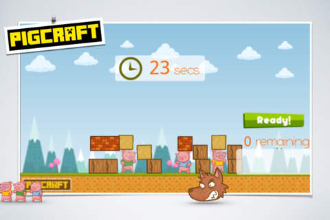 Pigcraft - Use your block building skills to protect the 3 little pigs from the big bad wolf! screenshot 3