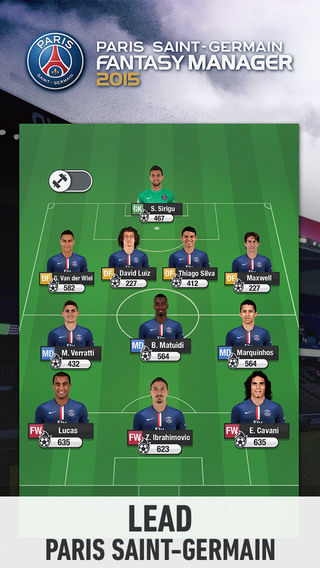 【免費遊戲App】PSG FANTASY MANAGER 2015 - Lead your favorite football club-APP點子