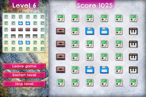 Grunge Strings - FREE - Slide Rows And Match Vintage 90's Items Super Puzzle Game screenshot 2