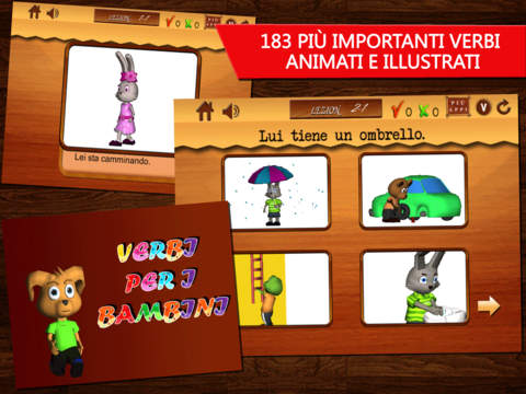 【免費教育App】Verbi per i bambini- Parte 1- Apprendimento del linguaggio nei bambini in età prescolare:Free animated Italian language lesson for children to learn animated action words-APP點子