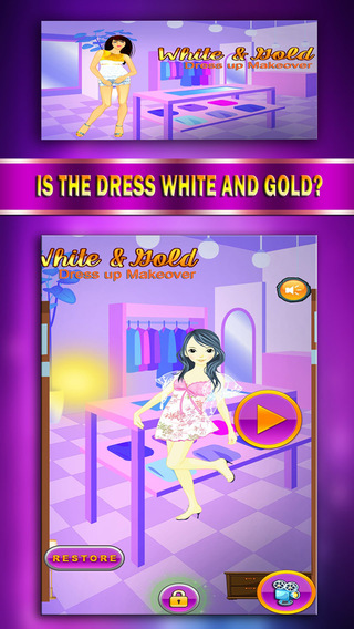 White and Gold Girl Dressup