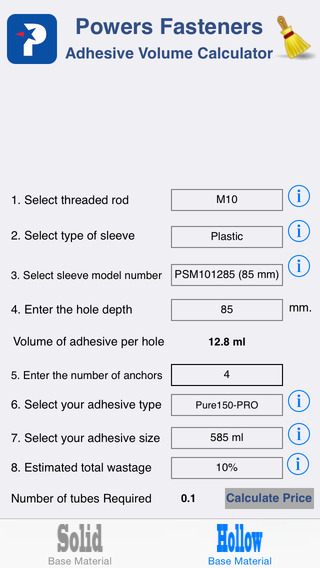 【免費生產應用App】Adhesive Volume Calculator-APP點子