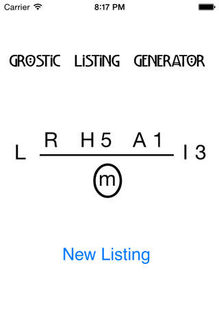 Grostic Listing Generator screenshot 2