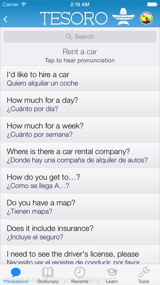 【免費旅遊App】Tesoro: Spanish & Portuguese - phrasebook, dictionary, learning, pronunciation and more-APP點子